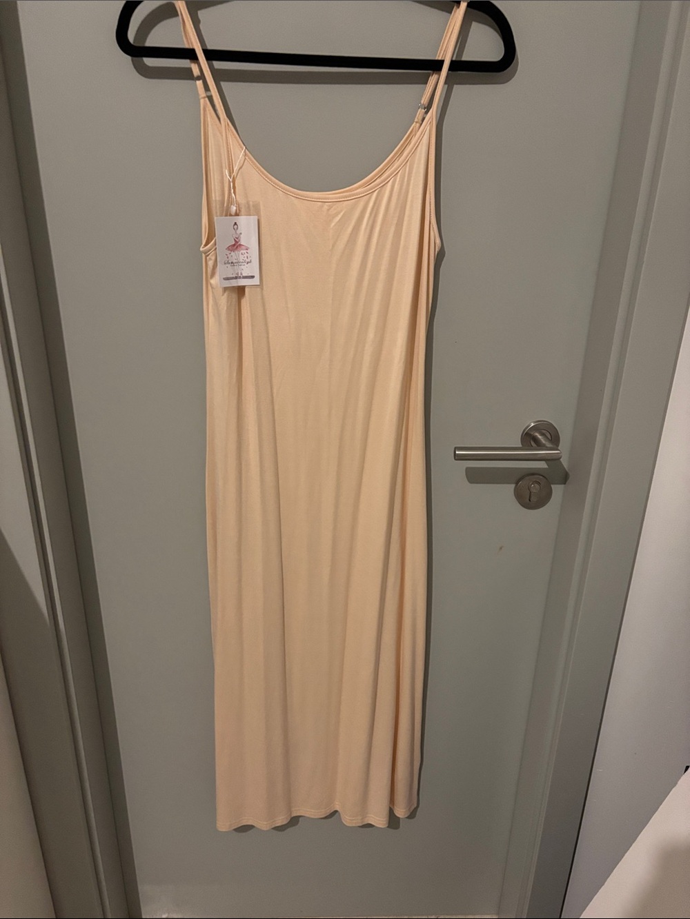 Light Peach Slip Chemise with Adjustable Straps